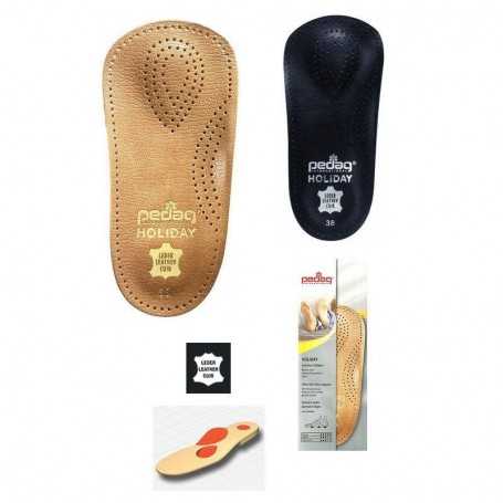 Anatomisk fotbädd i skinn, ger stötdämpande stöd för hålfoten, förebygger plattfot och låter foten andas för optimal komfort