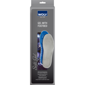 Woly Gel With Footbed, anatomisk softgel sula med mikrofibervelour för komfort och dämpning.