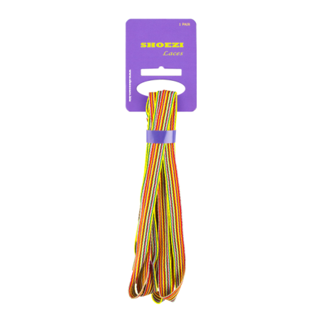 Shoezi Stripe Fun skoband 130 cm flerfärgade skosnören för skridskor och sneakers