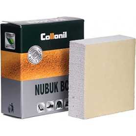 Collonil Nubuk Box Svamp för rengöring av mocka och nubuck, tillverkad av crepegummi och syntetiskt material.