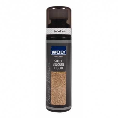 Färgåterställande vätska för mocka och velour från Woly.