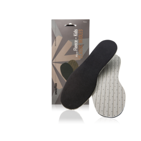 Värmande barnsulor i fleece med glidskydd och luktmotverkande aktivt kol