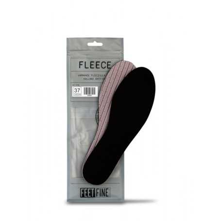 Värmande sulor i fleece med glidskydd och luktmotverkande aktivt kol.