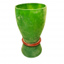 Vas frostat glas grön 19 cm – handgjord dekorationsvas i unik design