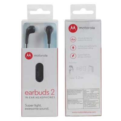 Motorola Earbuds 2 In-Ear Headphones trådbundna hörlurar med mikrofon och djup bas