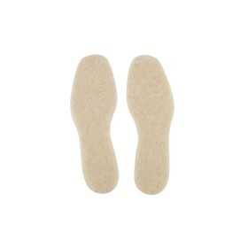 Barnsula i mjuk lammull med glidskyddad latexbotten, perfekt för att hålla fötterna varma och torra.