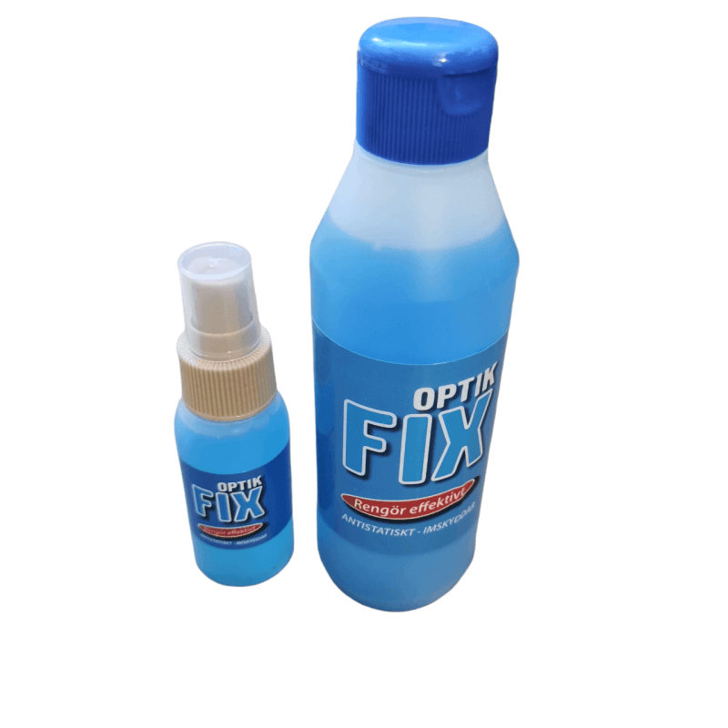 Glasögonrengöring spray alkoholfri – Optik Fix 300 ml + 100 ml