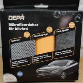 Depå Mikrofiberdukar för bilvård, 3 st, 30 x 30 cm