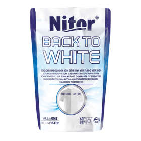 Nitor Back To White Textilfärg 400g Vit – Återställ vita kläder och textilier.