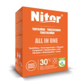 Nitor Textilfärg 230g All In One Orange – färgstark och tvättäkta textilfärg för bomull och linne