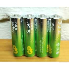 "GP Super AA Alkaline Batterier 4-pack – Långvarig prestanda med 1.5V spänning.