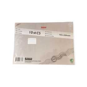 Vita C5-kuvert 162x220 mm – 10-pack med självhäftande förslutning och Nordic Swan Eco-certifiering