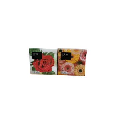 Inicio kaffeservetter med blommotiv – 3-lags, 25x25 cm, 20-pack.