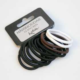 Hårsnoddar 12-pack – Svarta, Vita & Bruna | 12,7 cm