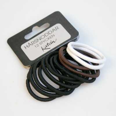 Hårsnoddar 12-pack – Svarta, Vita & Bruna | 12,7 cm