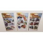 Tre ark 3D stickers med sport- och motorinspirerade motiv