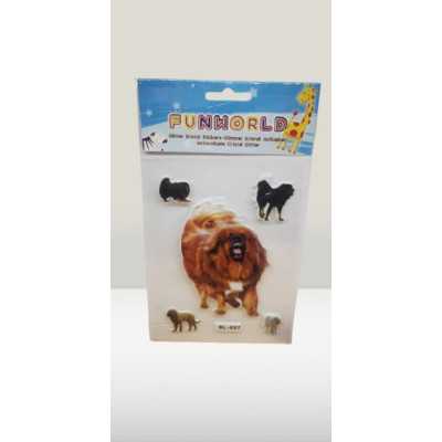 3D-stickers med olika hundmotiv i kristallglitter på plastkarta