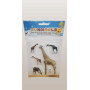 Stickerark med flera giraffer i olika poser, 3D-design och glittereffekt
