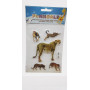 Stickerark med geparder och leoparder i olika poser, med 3D-effekt och glitter