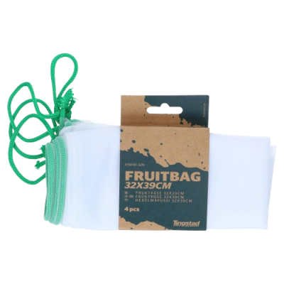 Återanvändbara nätpåsar för frukt och grönsaker – 4-pack