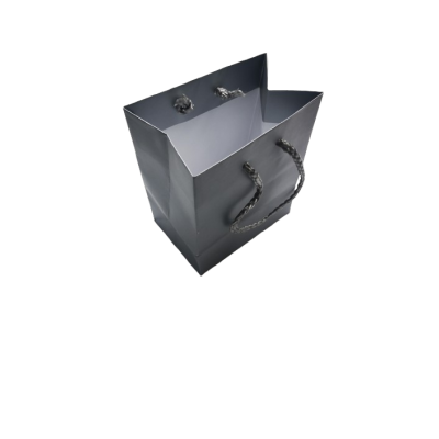 Silverfärgad presentpåse liten i papper 10x12x6,6 cm
