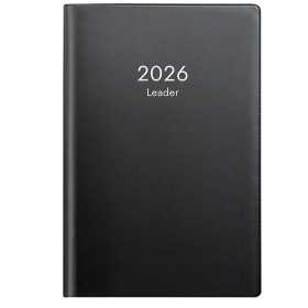 Fickkalender Leader svart plast 2026 spiralbunden veckokalender