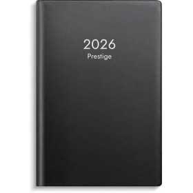 Kalender Prestige 2026 svart plast med veckouppslag