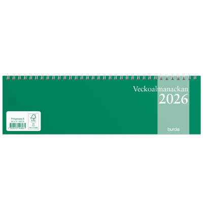 Veckoalmanackan 2026 spiralbunden stående veckokalender
