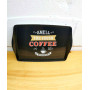 Retro bricka i melamin med handtag, svart motiv Smell the fresh coffee