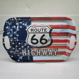 Retro Bricka Med Handtag – Route 66 Roadtrip, 36 x 25 cm