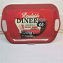 Retro bricka med handtag – Route 66 Classic-design, 36 x 25 cm, slitstarkt melamin.