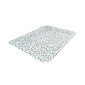 Plastbricka med grått geometriskt mönster 33x24,5 cm