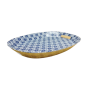 Oval bricka med handtag 34x25 cm – Blåvitt mönster i elegant design