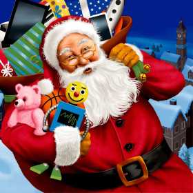 Papper Design julservetter med jultomte och julklappar – 33x33 cm 3-lags servetter 20-pack