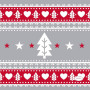 Duni kaffeservetter julmotiv 24x24 cm med röda hjärtan, granar och stjärnor – 3-lags servetter 20-pack