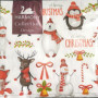 Julservetter Harmony Collection Merry Christmas 33×33 cm 20-pack med vinterdjur och julmotiv