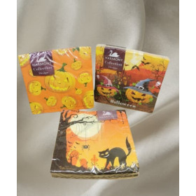 Halloweenservetter Harmony Collection 33×33 cm 20-pack med pumpor, katter och häxor