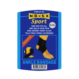 Ankelbandage i neopren NBXSX Sport för stöd och kompression, förpackning S–XL