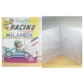 Målarbok med racingbilar – 32 sidor att färglägga för barn
