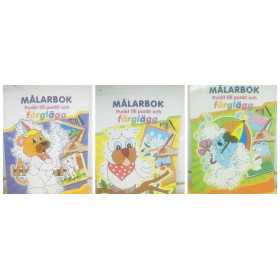 Målarbok punkt till punkt och färglägg – tre omslag med 16 sidor varder