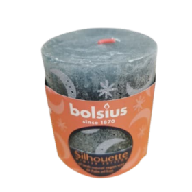 Bolsius Silhouette blockljus dimrosa 8 x 6,8 cm med tryck
