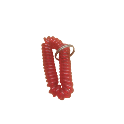 Utdragbar nyckelring i spiral i flera färger för nycklar-röd