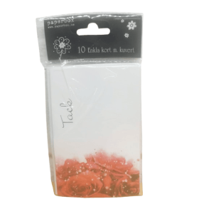 Enkla tackkort med rosmotiv och kuvert