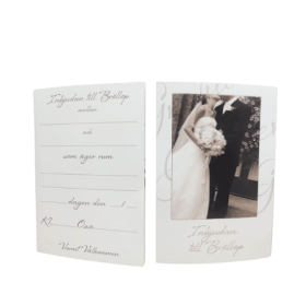 Dubbla mini kort inbjudan till bröllop med kuvert, 5-pack