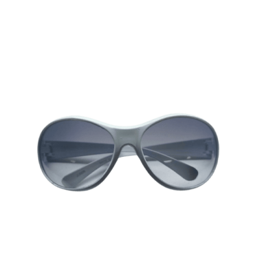 Damsolglasögon i vit plast med tonade glas 14 cm