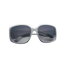 Damsolglasögon i vit plast stor modell med tonade glas 14 cm