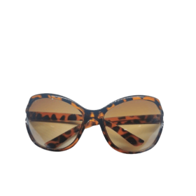 Damsolglasögon i mönstrad plast stor modell med tonade glas 14 cm