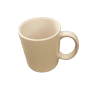 Vit keramikmugg med rund design och stort öga - perfekt för kaffe och te
