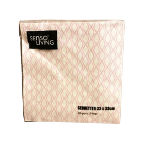 Servetter med tryckt motiv – 3-lags kvalitet i 100 % cellulosa, 20-pack.