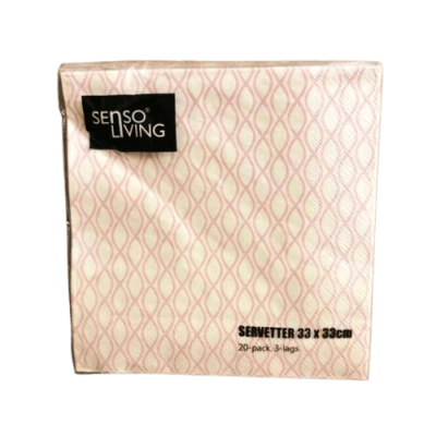 Servetter med tryckt motiv – 3-lags kvalitet i 100 % cellulosa, 20-pack.